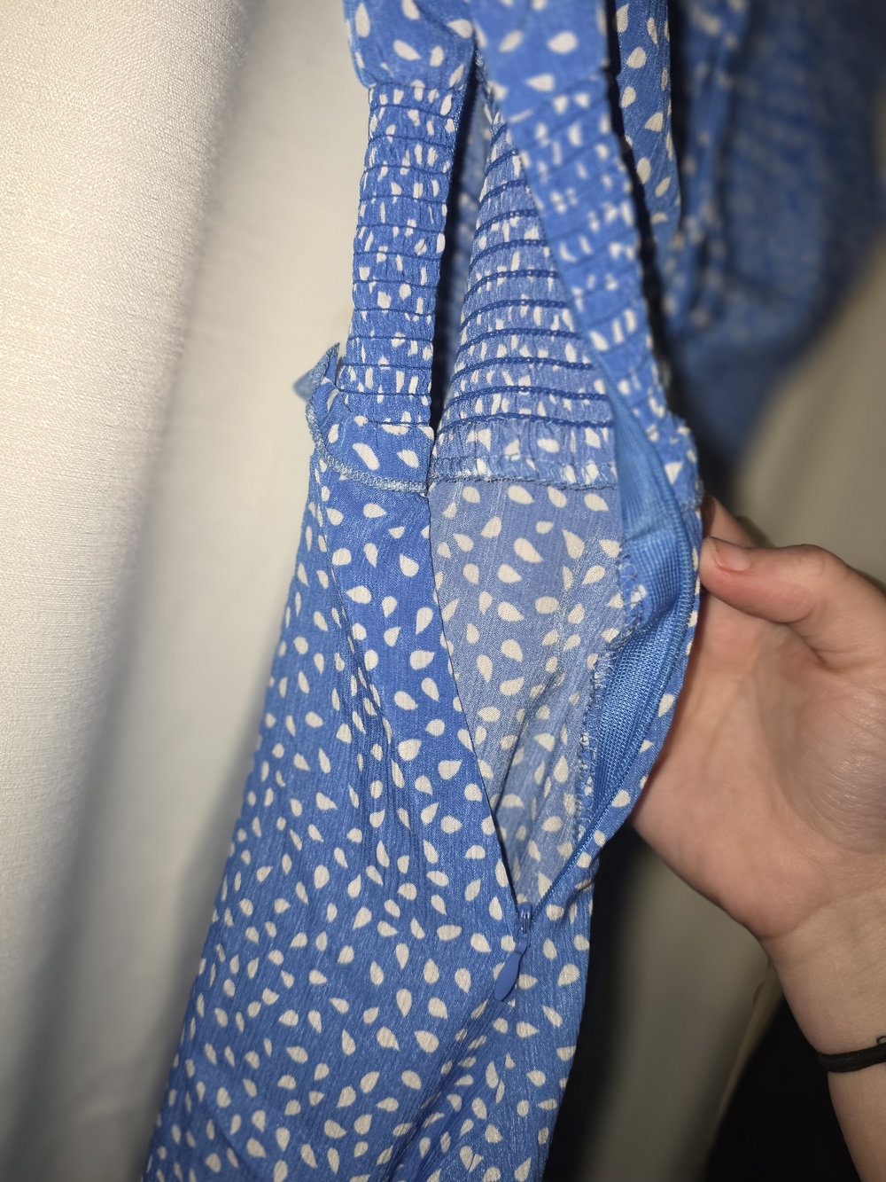 Blue Smocked Ruffle Mini Dress - Picture 3 of 3